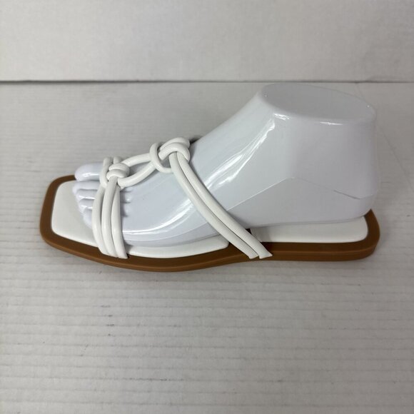 Azalea Wang Women's 8 Stetson White Slip On Square Toe Knot Sandals New 0188 - Picture 6 of 15